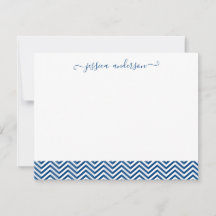 Modern Chevron Zigzag Girly Script Cute Navy Blue