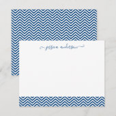Modern Chevron Zigzag Girly Script Cute Navy Blue Notitiekaartje (Voorkant / Achterkant)