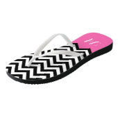 Modern Chevron Zigzag Monogram Girly Roos Roze Teenslippers (Schuin)