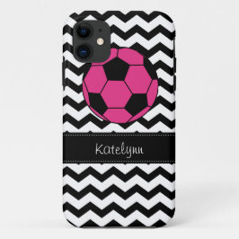 Modern Chevron Zigzag Pink Soccer Phone Case Hoesj