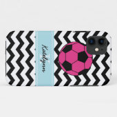 Modern Chevron Zigzag Pink Voetbal Telefoon draagt Case-Mate iPhone Case (Achterkant (horizontaal))