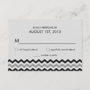 Modern Chevron Zigzag RSVP Wedding Reply Kaartje