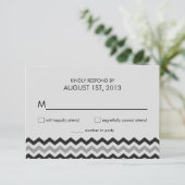 Modern Chevron Zigzag RSVP Wedding Reply Kaartje (Staand voorkant)