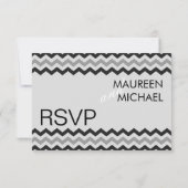 Modern Chevron Zigzag RSVP Wedding Reply Kaartje (Achterkant)