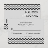 Modern Chevron Zigzag RSVP Wedding Reply Kaartje (Voorkant / Achterkant)