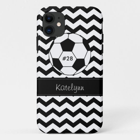 Modern Chevron Zigzag Soccer Phone Case Hoesje (Achterkant)