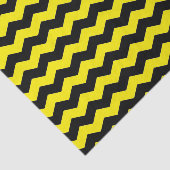 Modern Chevron Zigzag Zwart en Geel Patroon Tissuepapier (Detail)