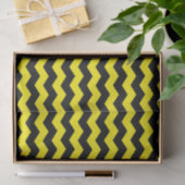 Modern Chevron Zigzag Zwart en Geel Patroon Tissuepapier (Geschenk)