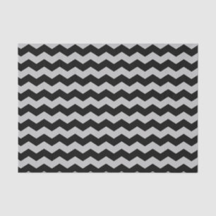 Modern Chevron Zigzag Zwart en Grijs Patroon Tissuepapier