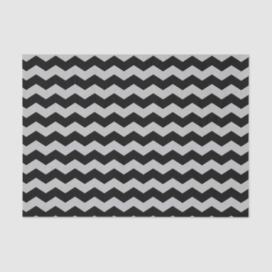 Modern Chevron Zigzag Zwart en Grijs Patroon Tissuepapier (Voorkant)