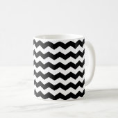 Modern Chevron ZigZag Zwart-wit Patroon Mok (Voorkant rechts)