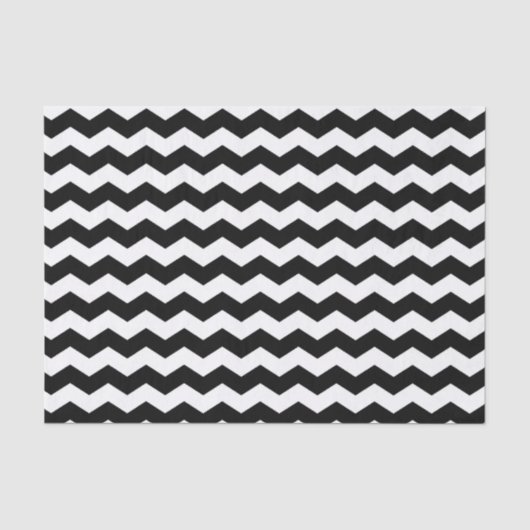 Modern Chevron Zigzag Zwart-wit Patroon Tissuepapier (Voorkant)