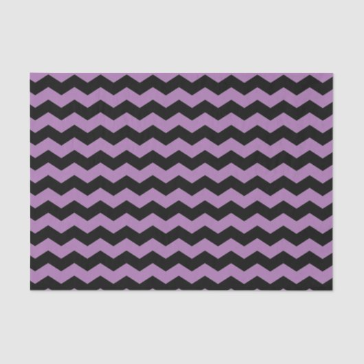 Modern Chevron Zwart en Paarse Patroon Tissuepapier (Voorkant)