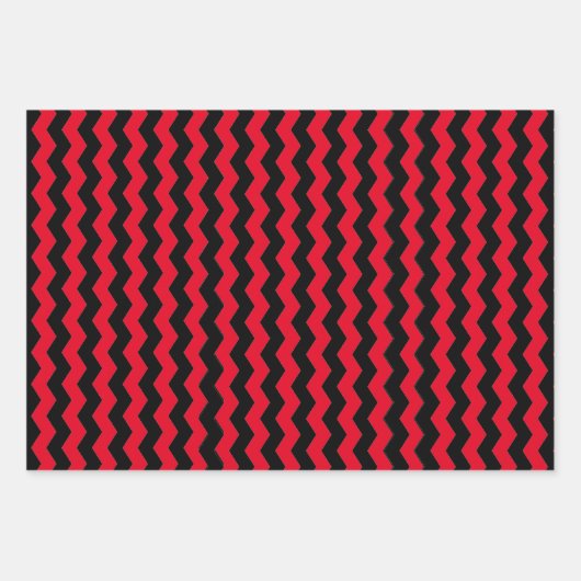 Modern Chevron zwart en rode strepen patroon Inpakpapier Vel (Voorkant 2)