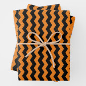 Modern Chevron Zwart en Sinaasappel Patroon Inpakpapier Vel (In situ)