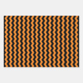 Modern Chevron Zwart en Sinaasappel Patroon Inpakpapier Vel (Voorkant)