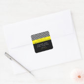 Modern Chevron Zwart Geel Elegant Favor Sticker (Envelop)