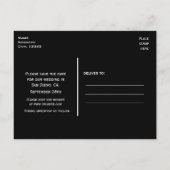 Modern Chevron Zwart & Geel Save Date Briefkaart (Achterkant)