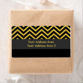 Modern Chevron Zwart & Goud Verzendlabel (Insitu)
