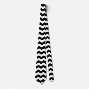 Modern Chevron zwart-wit patroon Stropdas