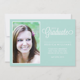 Modern Chevrons Photo Afstuderen {Mint} Aankondiging