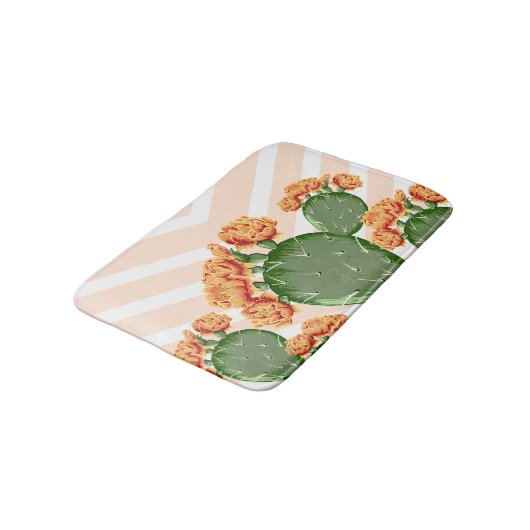 Modern Chevrons Prickly Pear Cactus Flowers Badmat (Gekanteld)