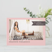 Modern Chic 2017 foto afstuderen Party uitnodiging (Staand voorkant)