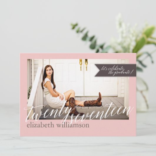 Modern Chic 2017 foto afstuderen Party uitnodiging (Staand voorkant)