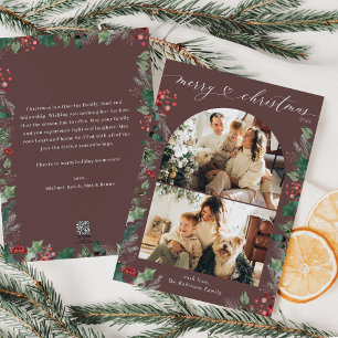 Modern Chic 2 foto boog Kerst Kaart