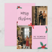 Modern Chic 2 foto Holly bessen Vrolijk Kerstfeest Feestdagenkaart (Voorkant / Achterkant)