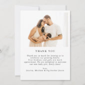 Modern Chic 5 foto Baby shower Bedankt Geboorte Aankondiging (Achterkant)