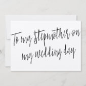 Modern Chic "Aan mijn stiefmoeder op mijn trouwdag Kaart (Voorkant)