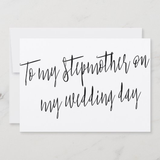 Modern Chic "Aan mijn stiefmoeder op mijn trouwdag Kaart (Voorkant)