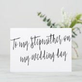 Modern Chic "Aan mijn stiefmoeder op mijn trouwdag Kaart (Staand voorkant)