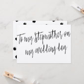Modern Chic "Aan mijn stiefmoeder op mijn trouwdag Kaart (Voorkant / Achterkant in situ)