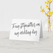 Modern Chic "Aan mijn stiefmoeder op mijn trouwdag Kaart (Gele Bloem)