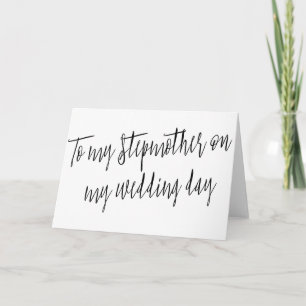 Modern Chic "Aan mijn stiefmoeder op mijn trouwdag Kaart