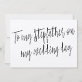 Modern Chic "Aan mijn stiefvader op mijn trouwdag" Kaart (Voorkant)