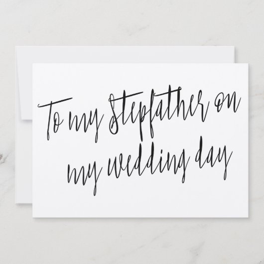 Modern Chic "Aan mijn stiefvader op mijn trouwdag" Kaart (Voorkant)