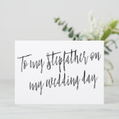 Modern Chic "Aan mijn stiefvader op mijn trouwdag" Kaart (Staand voorkant)