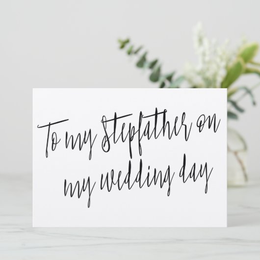Modern Chic "Aan mijn stiefvader op mijn trouwdag" Kaart (Staand voorkant)