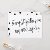Modern Chic "Aan mijn stiefvader op mijn trouwdag" Kaart (Voorkant / Achterkant in situ)