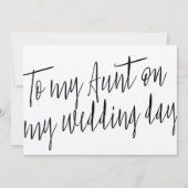 Modern chic "Aan mijn tante op mijn trouwdag" Kaart (Voorkant)
