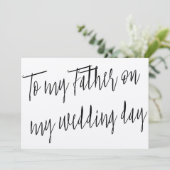 Modern Chic "Aan mijn vader op mijn trouwdag" Kaart (Staand voorkant)