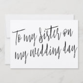 Modern chic "Aan mijn zus op mijn trouwdag" Kaart (Voorkant)