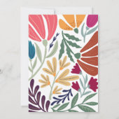 Modern Chic Abstract Floral Retro Sage Wedding QR Kaart (Achterkant)