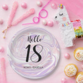 Modern Chic Abstract Marble 18th Birthday Papieren Bordje (Feest)