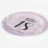 Modern Chic Abstract Marble 18th Birthday Papieren Bordje (Gekanteld)