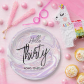 Modern Chic Abstract Marble 30th Birthday Papieren Bordje (Feest)