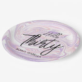 Modern Chic Abstract Marble 30th Birthday Papieren Bordje (Gekanteld)